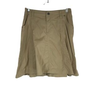 Kuhl Women's Khaki Utility Skirt Size 4 A Line Pockets Pleated Casual Outdoor